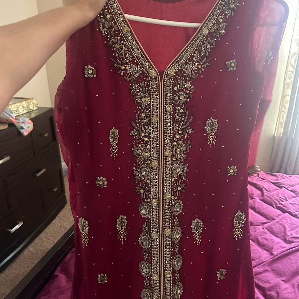 Embellished Red Dress